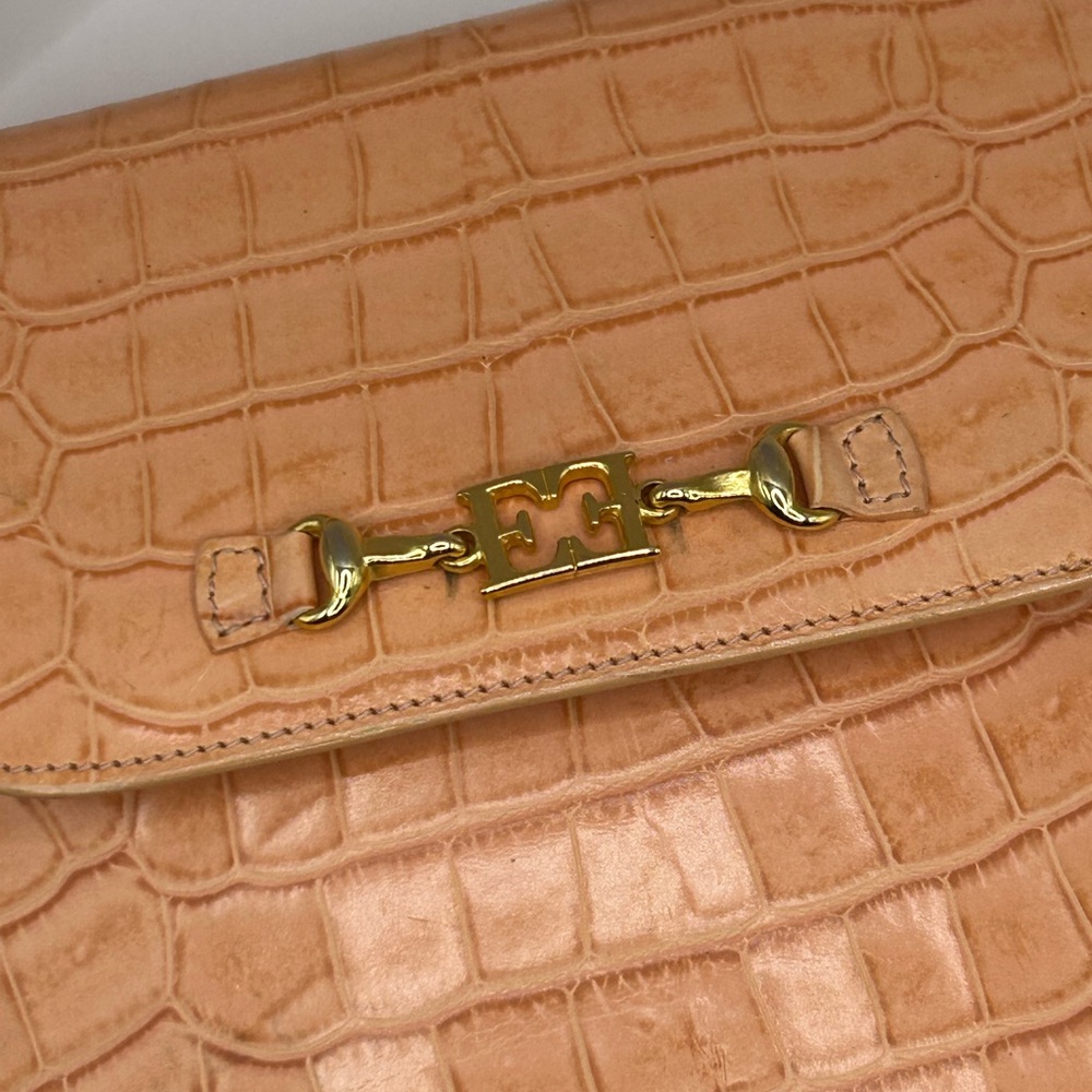 Escada Tan Crocodile-Embossed Crossbody Bag - Picture 2 of 14